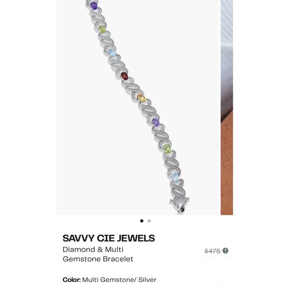 SAVVY CIE JEWELS diamond and multi gemstones bracelet - Picture 4 of 9
